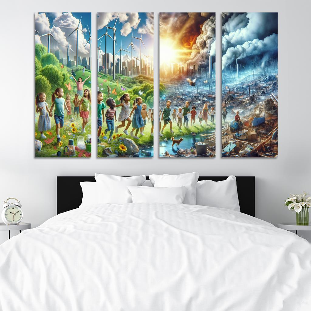 Future Generations Advocating For Climate Action Multi-panel Paintings
