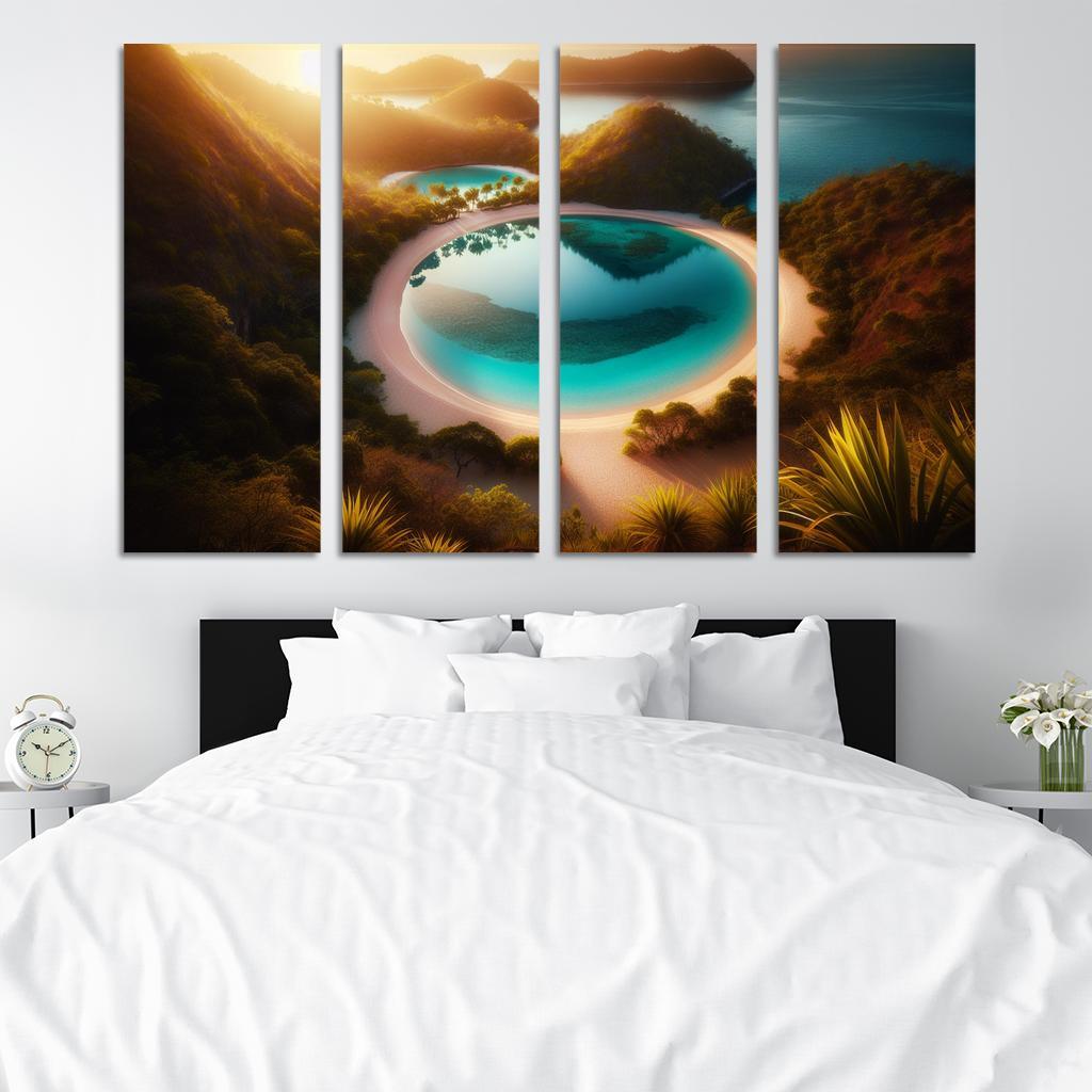 Lagoon Bliss Beach Premium Artwork Frames