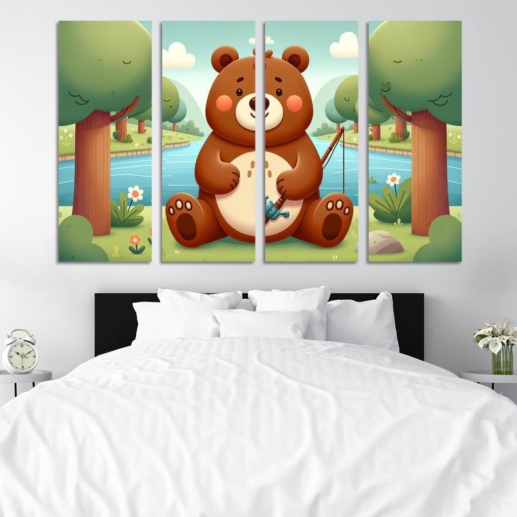 Bubbly Bear - Forest Adventures Framed Paintings