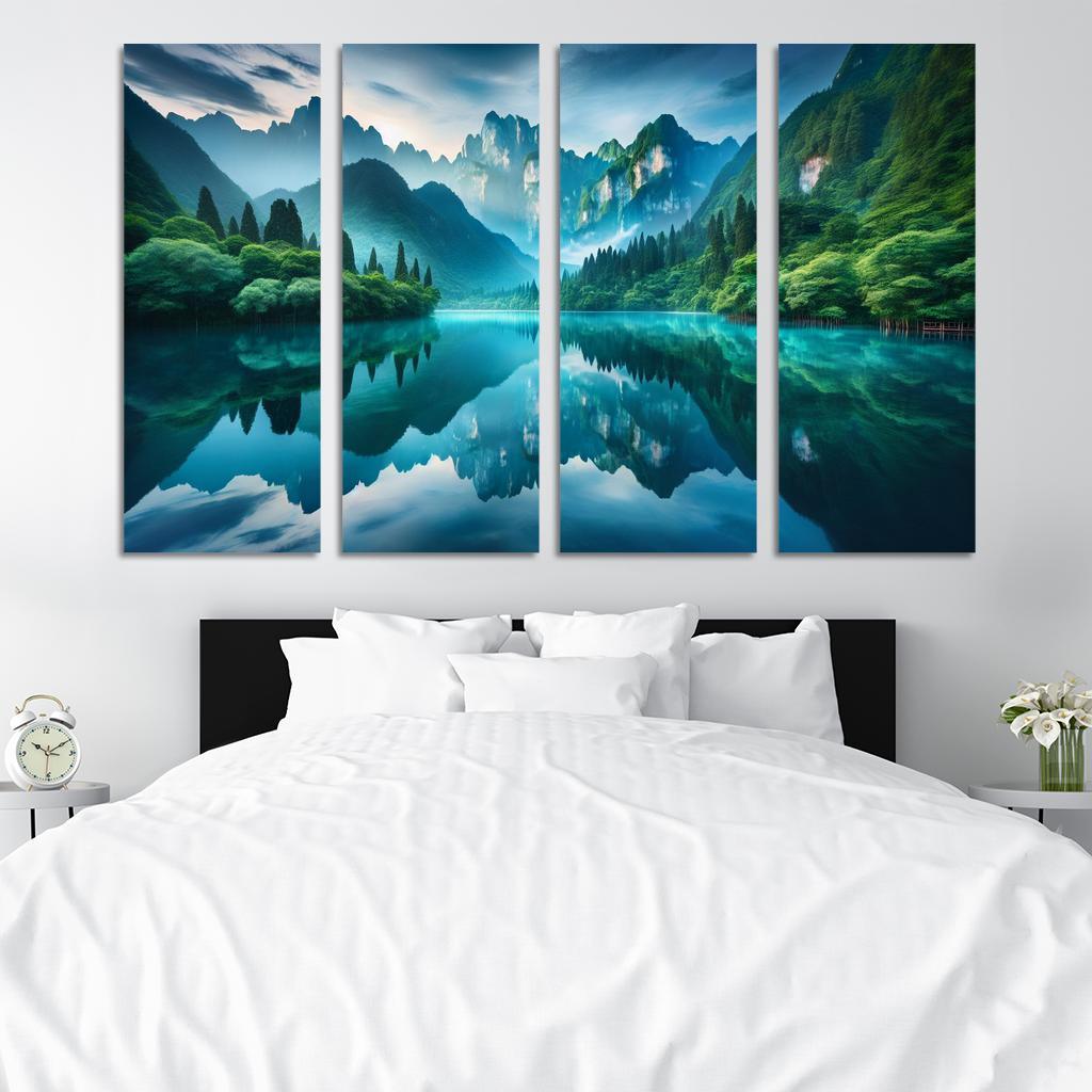 The Tranquil Embrace Of Silent Lake Custom Paintings Frame