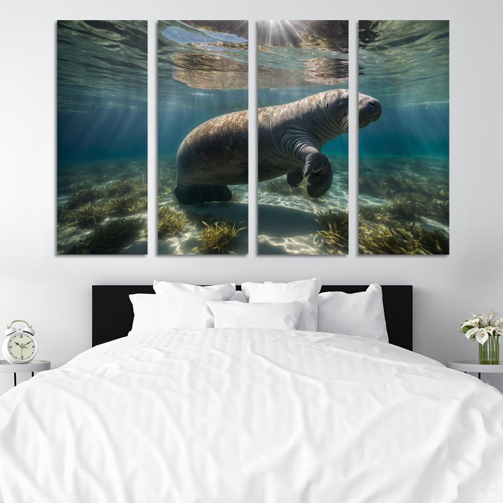 The Majestic Manatee Multi-panel Paintings