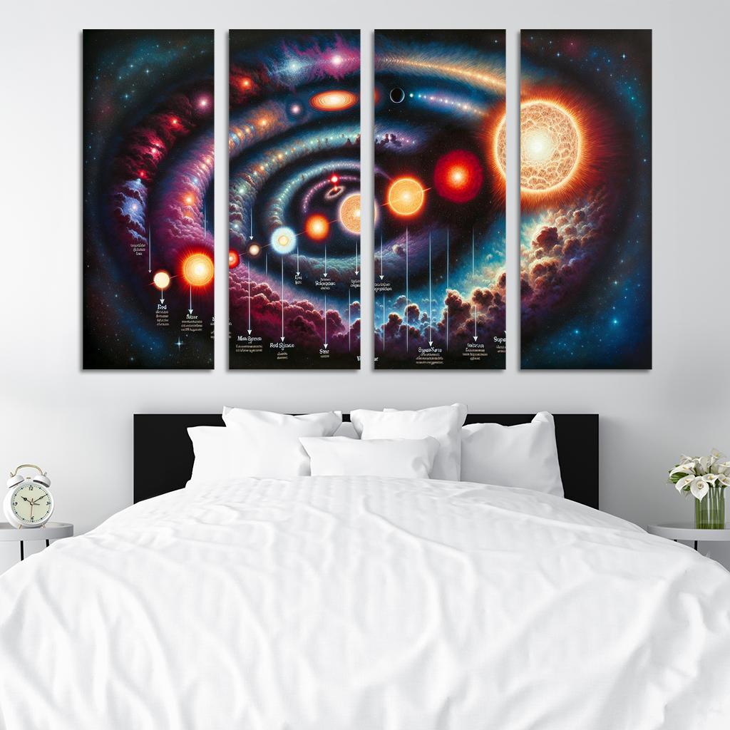The Life Cycle Of Stars From Nebula To Supernova Abstract Paintings Frame