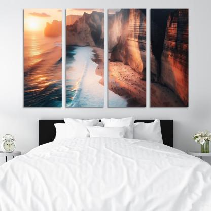 Cliffside Escape Dramatic Ocean Views Multi-panel Paintings