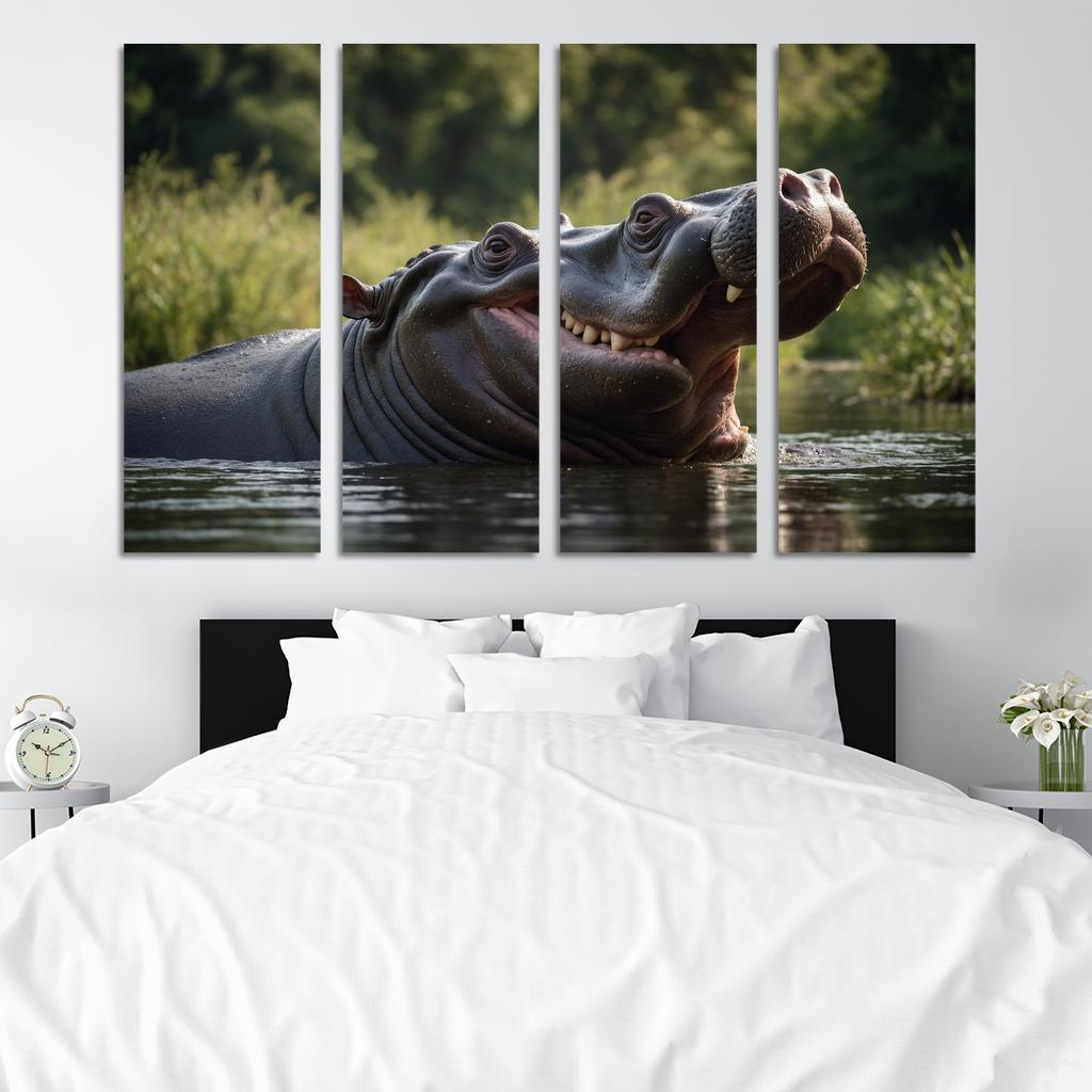 The Imposing Hippopotamus The River Giant Framed Paintings