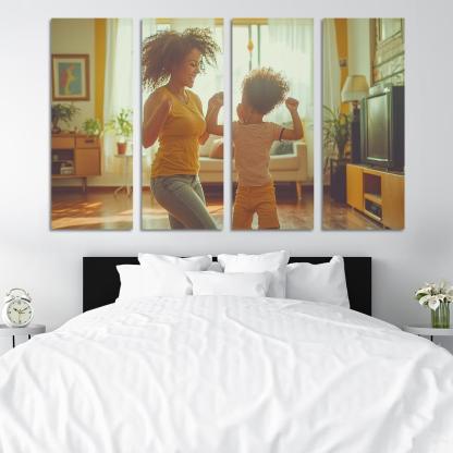 Dancing Through Life A Mother's Joyful Spirit Canvas Paintings Frame