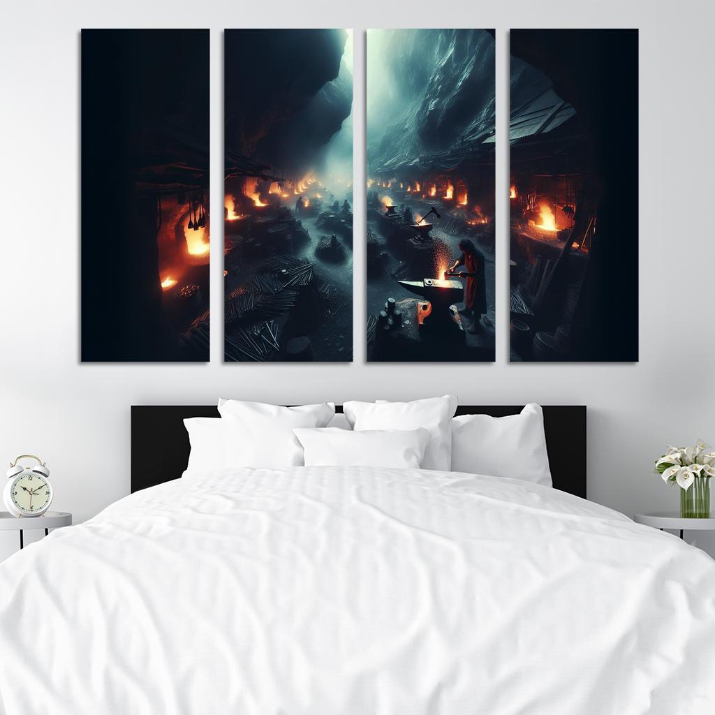 The Shadow Forge 4 Piece HD Modern Canvas Panels-Original Frame