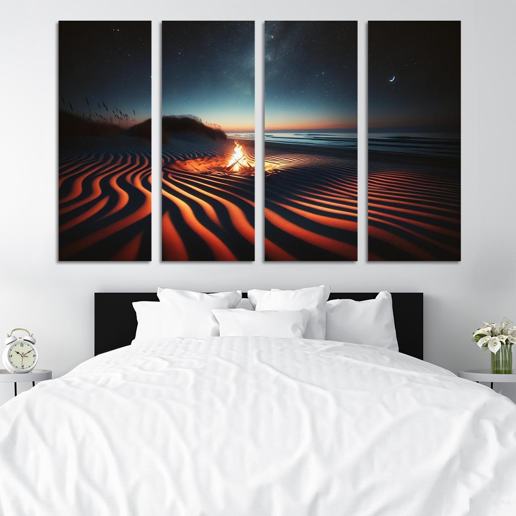 Starlight Beach Nighttime Magic Custom Paintings Frame