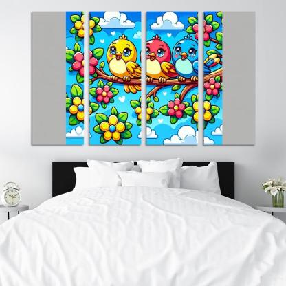 Sunny Sunbirds - Cheerful Companions Framed Paintings
