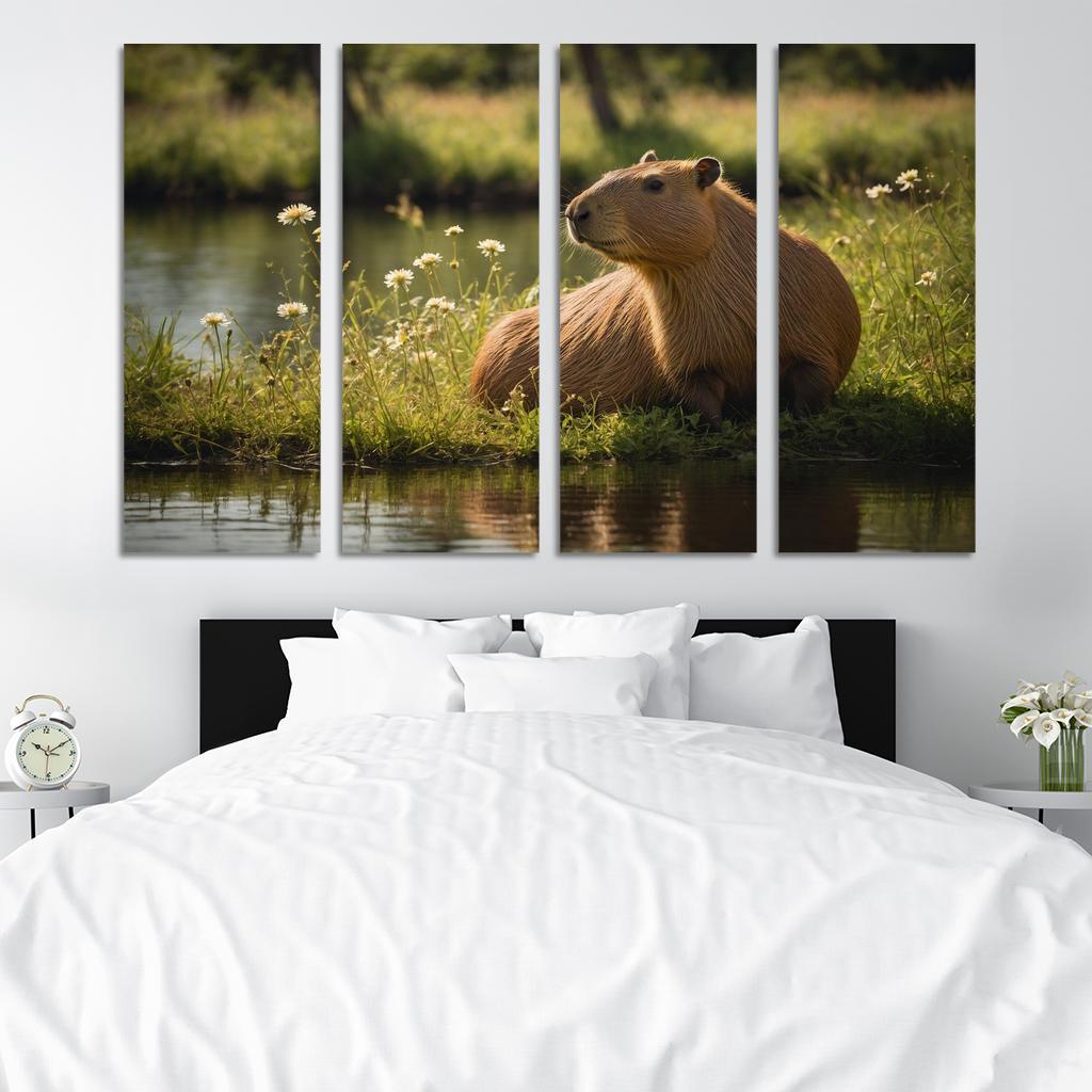 The Curious Capybara The Gentle Giant Of The Rodent Family Modern Paintings Frame