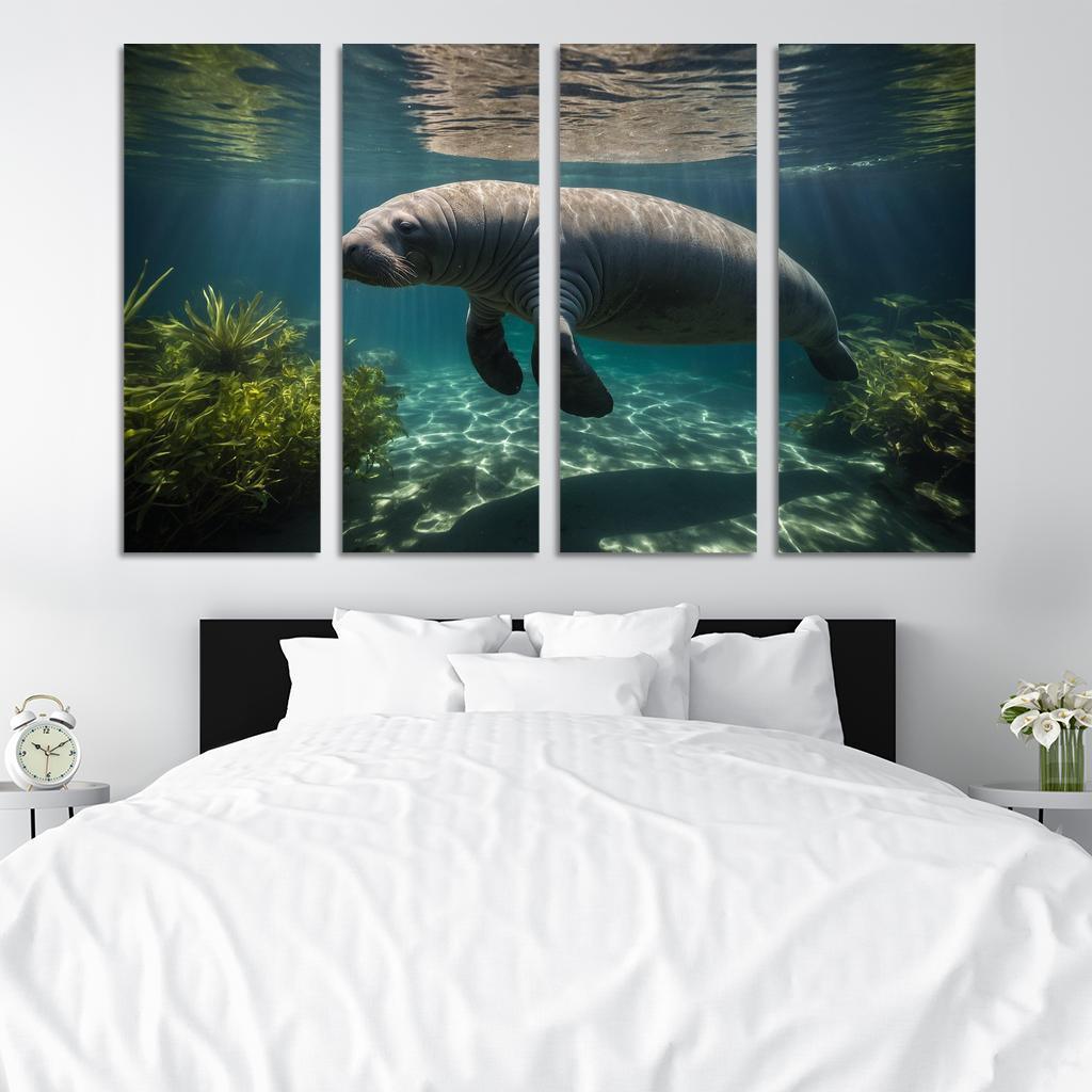 The Mysterious Manatee Gentle Giant Of The Waters Modern Paintings Frame