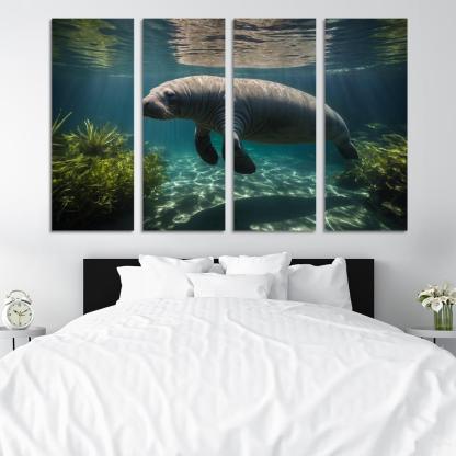 The Mysterious Manatee Gentle Giant Of The Waters Modern Paintings Frame