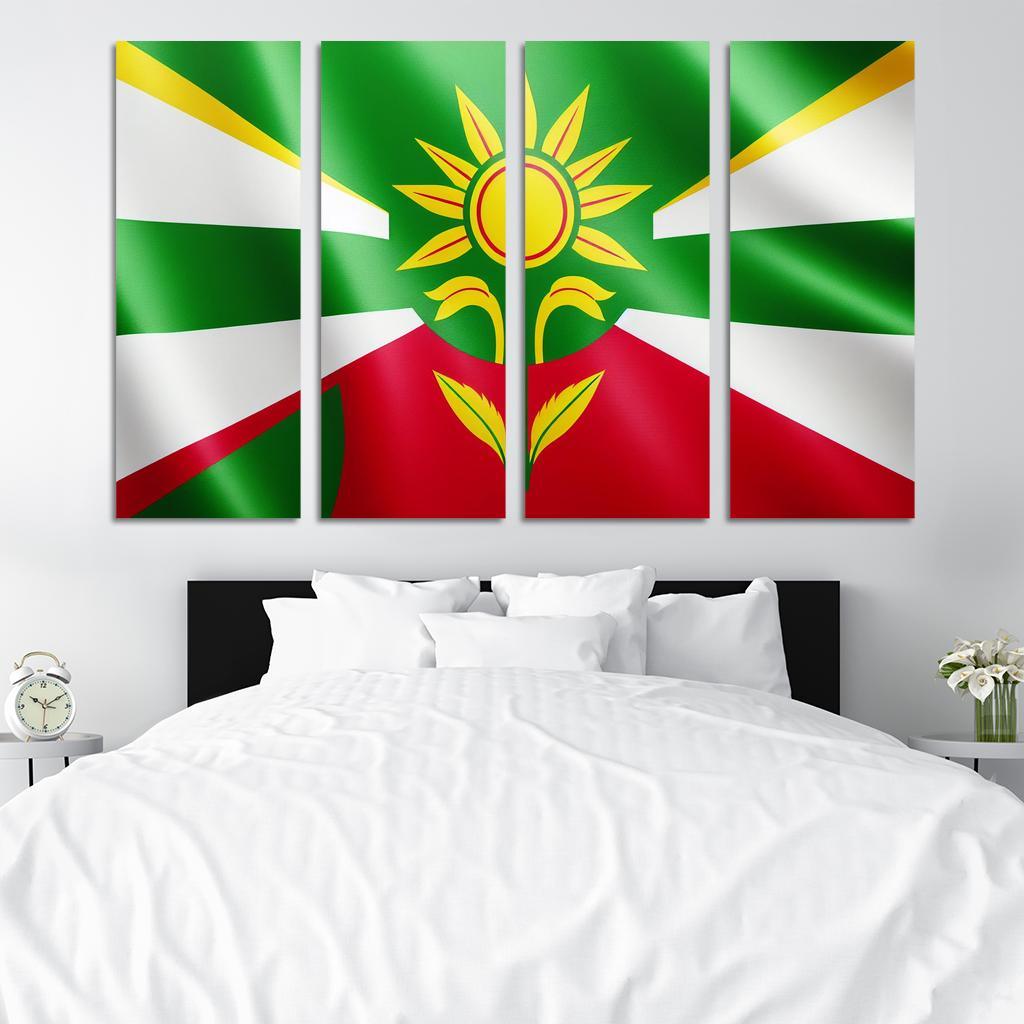 Emblem of Unity The Flag of Guyana 4 Piece HD Modern Canvas Panels-Original Frame