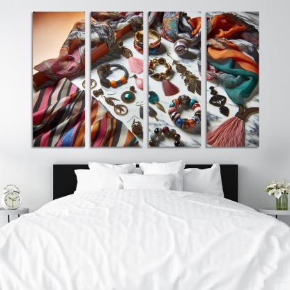 Artistic Accessories Statement Pieces 4 Piece HD Modern Canvas Panels-Original Frame
