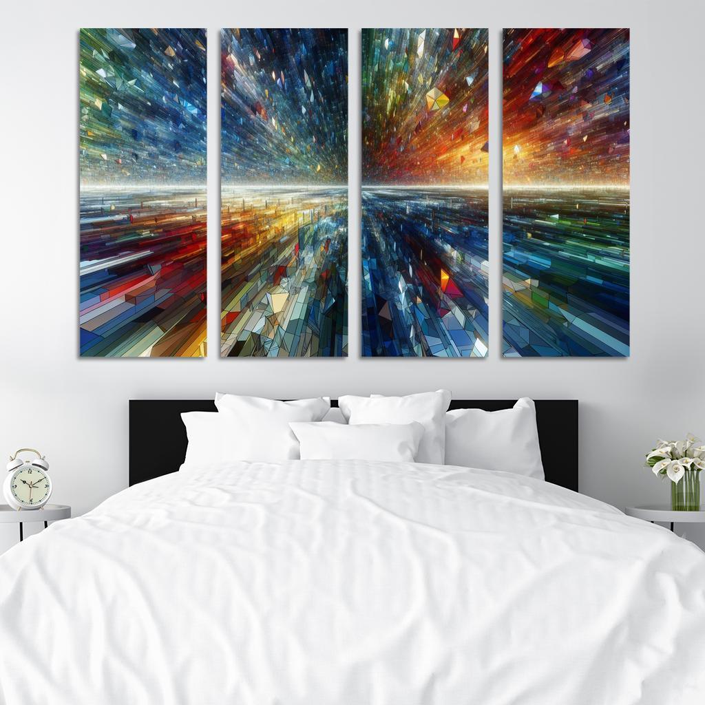 Fragments of Infinite Possibility 4 Piece HD Modern Canvas Panels-Original Frame