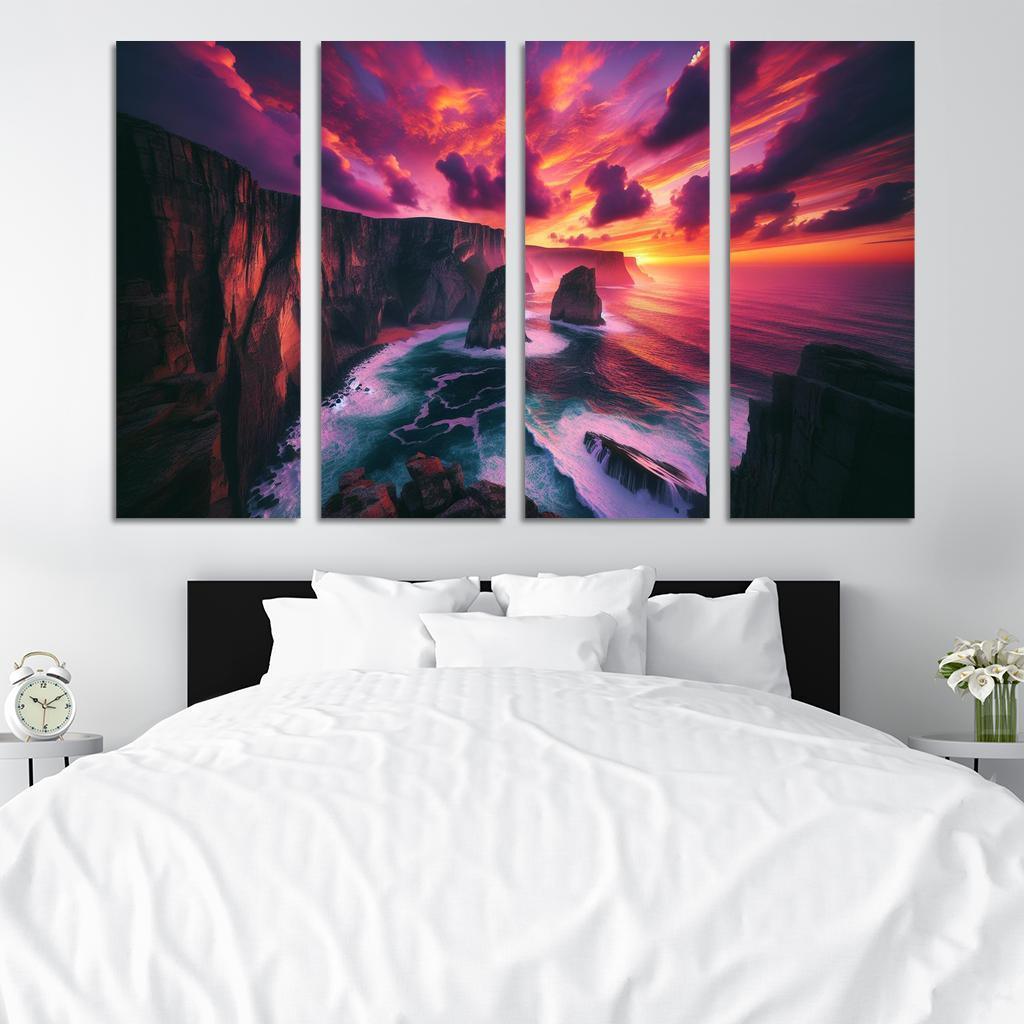 Sunset Cliffs Dramatic Coastal Views Oil Paintings Frame