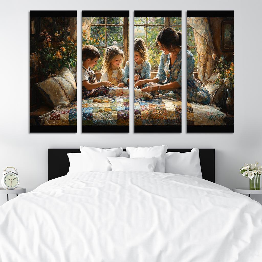 The Quilt Of Life Stitching Together Love Custom Paintings Frame