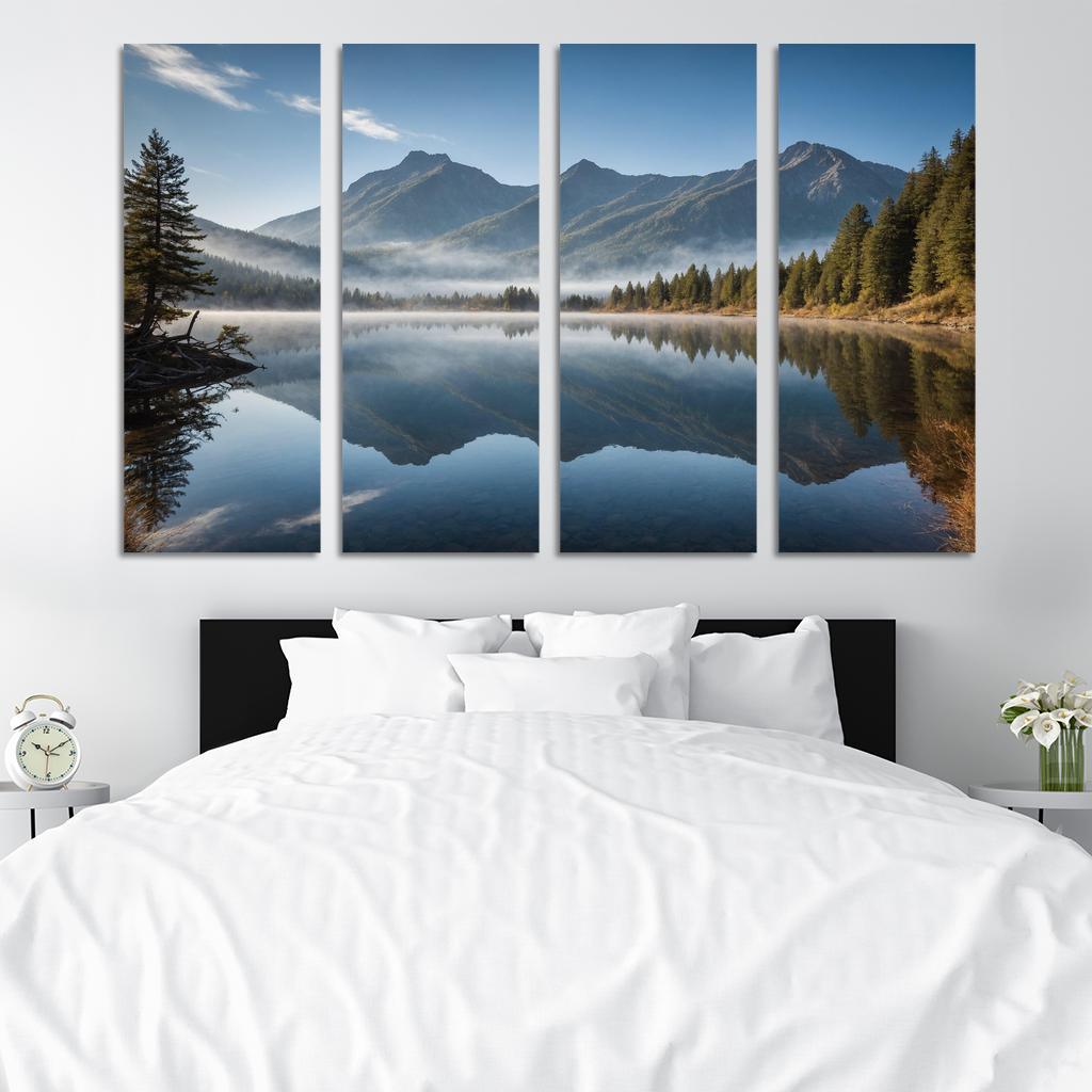 The Celestial Splendor Of Mountain Reflections Oil Paintings Frame