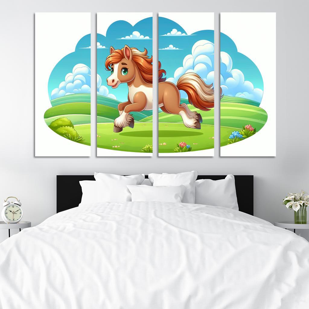 Galloping Horse Modern Paintings Frame
