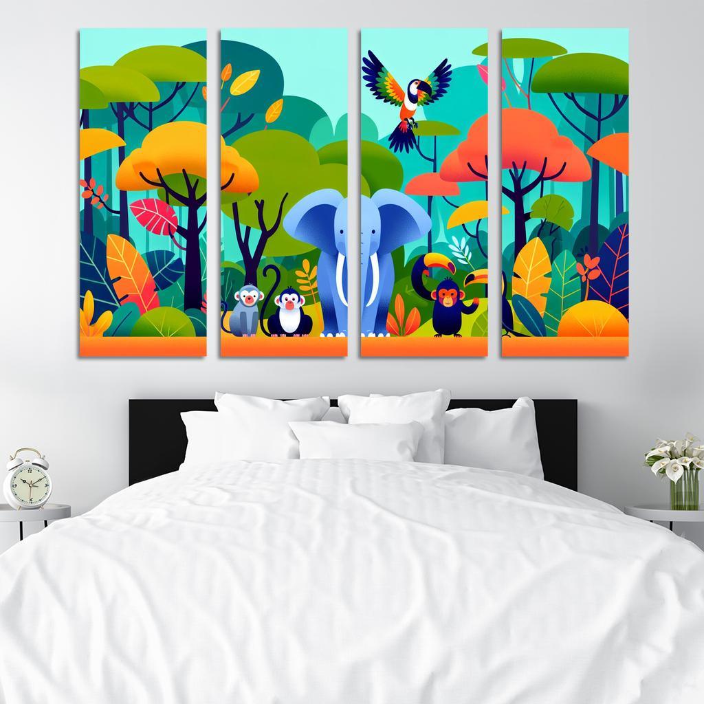 Joyful Jungle - Wild Adventures Framed Paintings