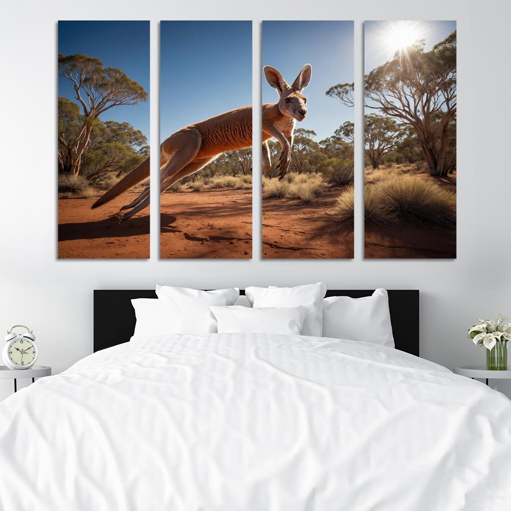 The Enigmatic Red Kangaroo Multi-panel Paintings