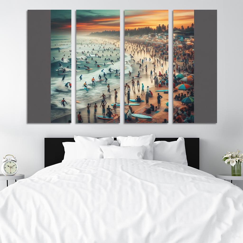 Adventure Beach Thrills And Waves Oil Paintings Frame