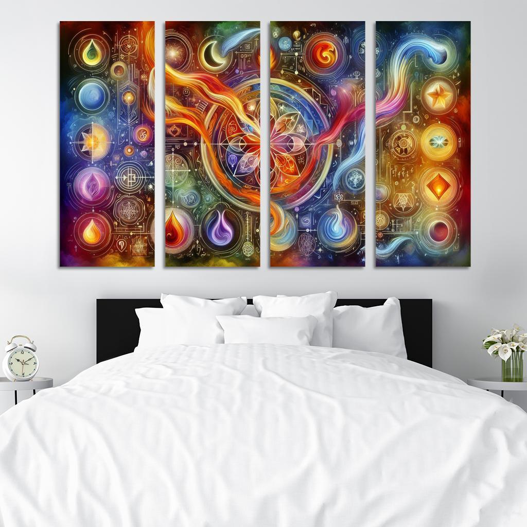 The Alchemy of Emotions 4 Piece HD Modern Canvas Panels-Original Frame
