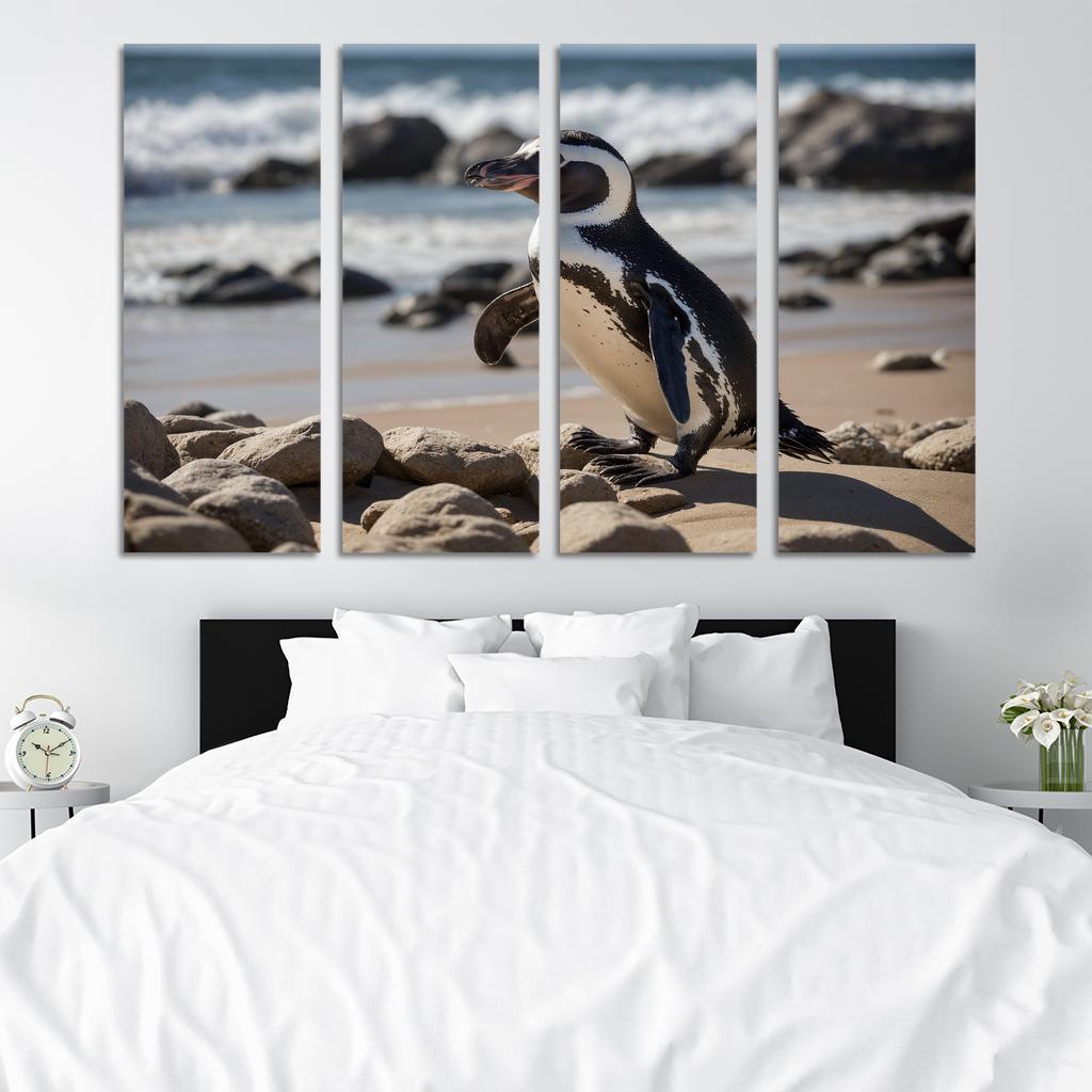 The Magnificent African Penguin The Black-footed Wonder Oil Paintings Frame