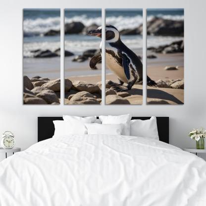The Magnificent African Penguin The Black-footed Wonder Oil Paintings Frame