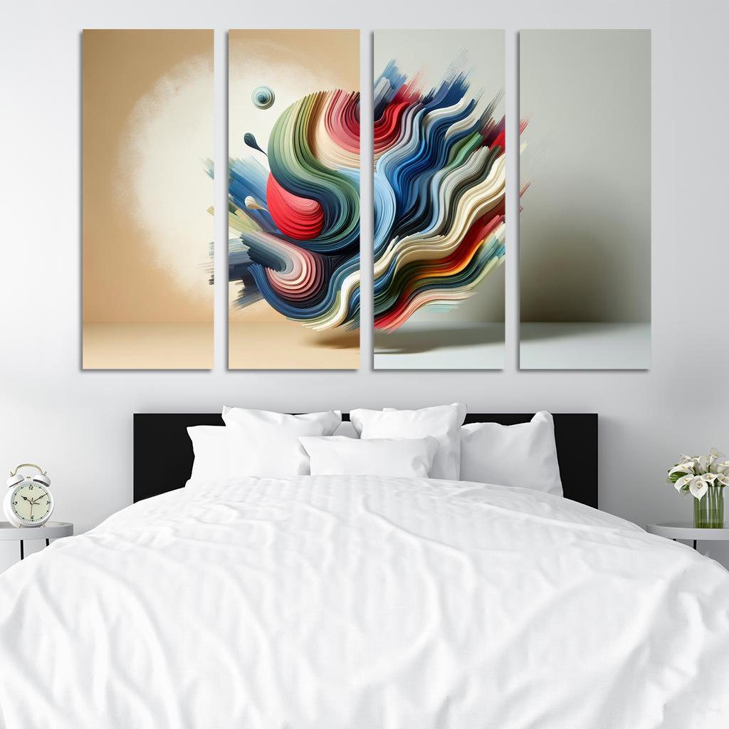 Luminous Acrylic Wall Art 4 Piece HD Modern Canvas Panels-Original Frame