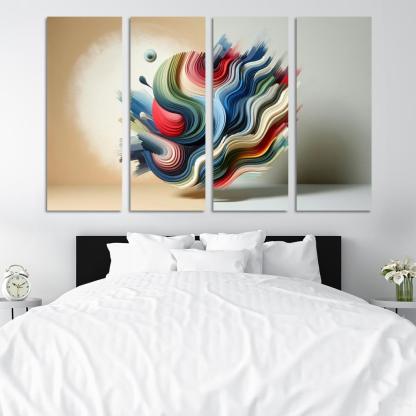 Luminous Acrylic Wall Art 4 Piece HD Modern Canvas Panels-Original Frame