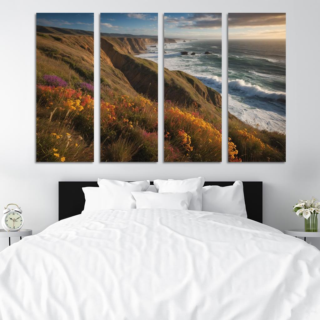 The Majestic Bluffs Of Ocean Edge Modern Paintings Frame