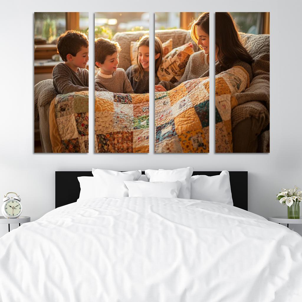 A Quilt Of Memories Stitched With Love Modern Paintings Frame