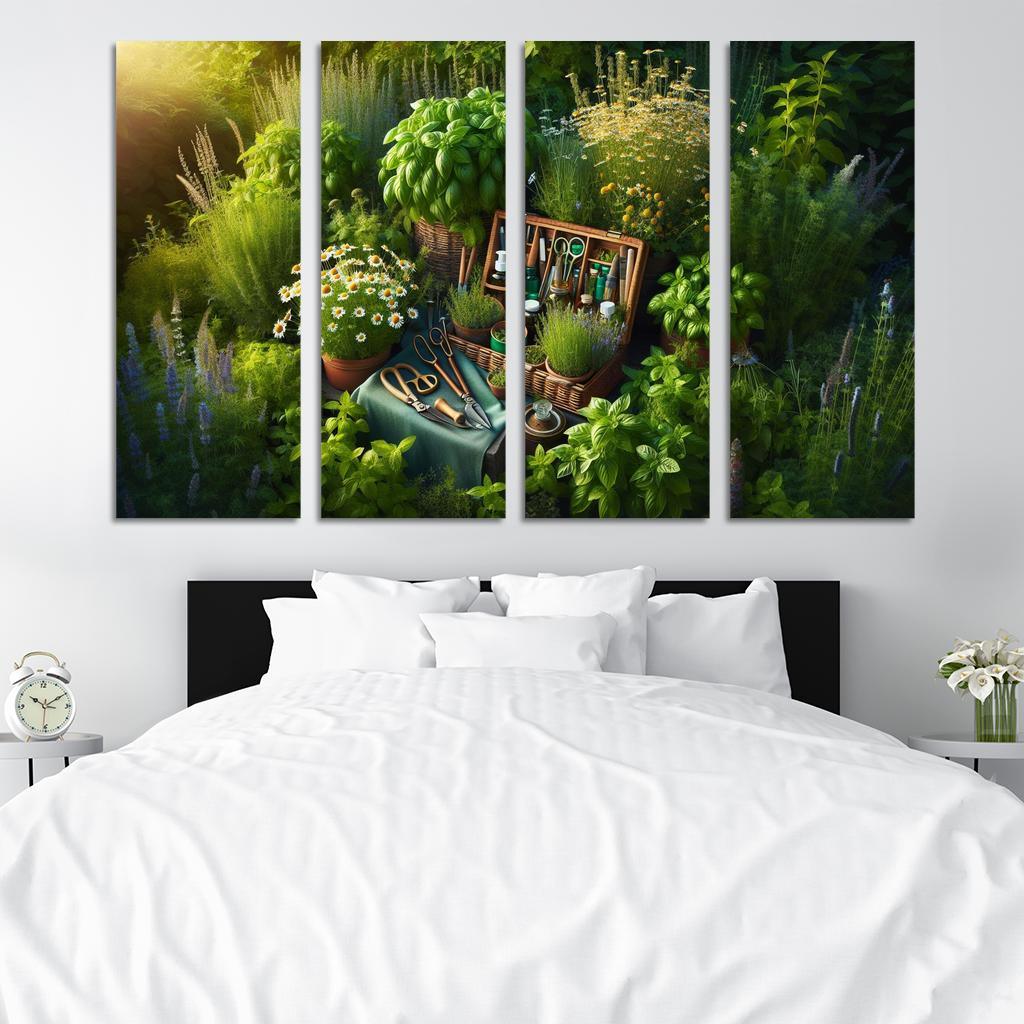 Herbalism Cultivate Your Healing Garden 4 Piece HD Modern Canvas Panels-Original Frame