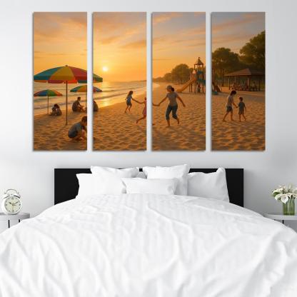Sunrise Beach Calm And Family Friendly Custom Paintings Frame