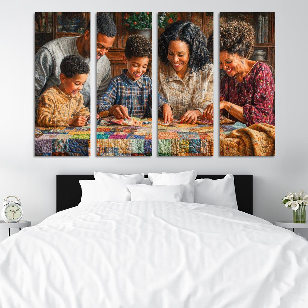 A Quilt Of Memories Stitched With Love Modern Paintings Frame