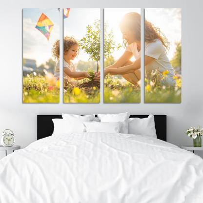 Chasing Dreams Together A Mother's Guidance Canvas Paintings Frame