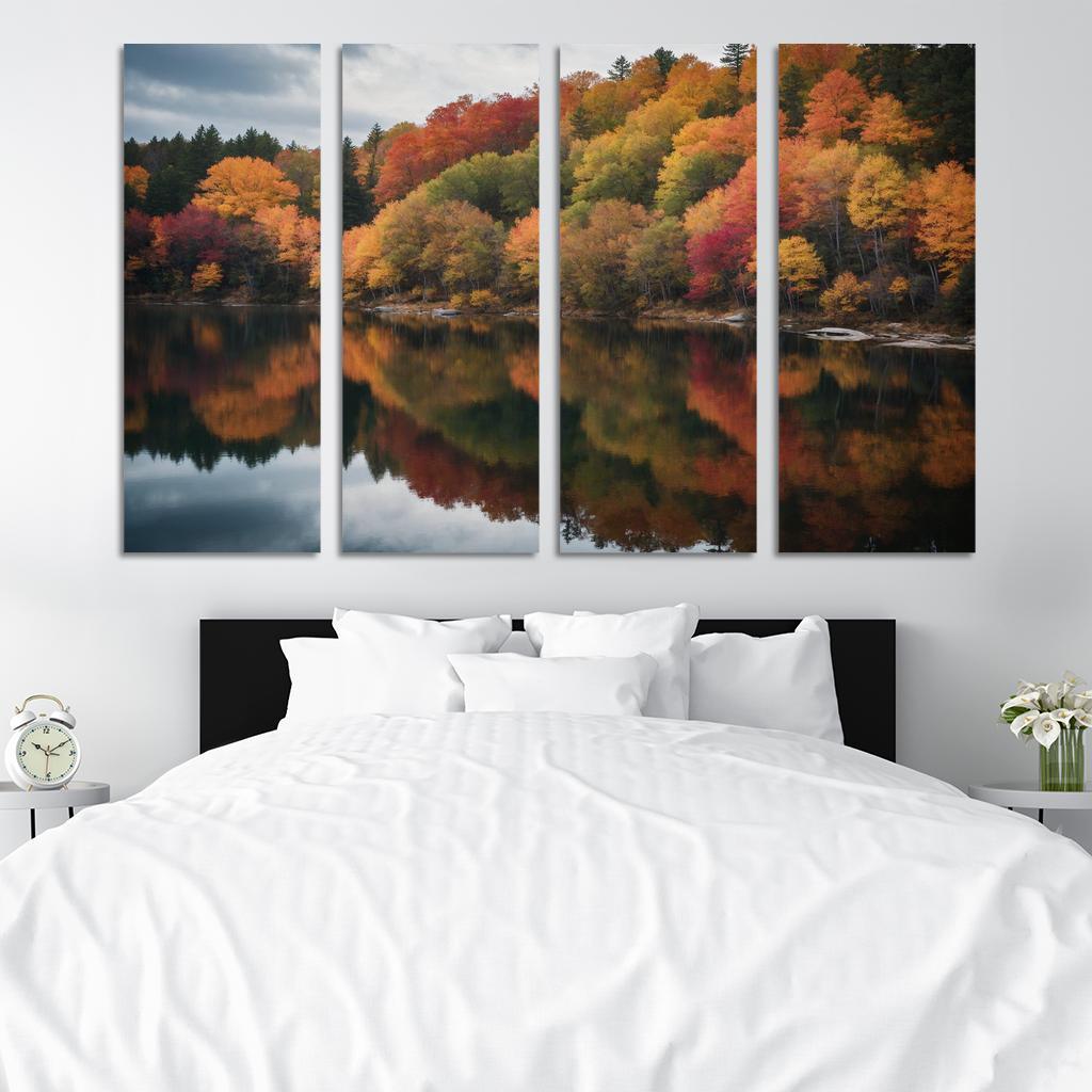 The Quiet Splendor Of Autumn Reflections Oil Paintings Frame