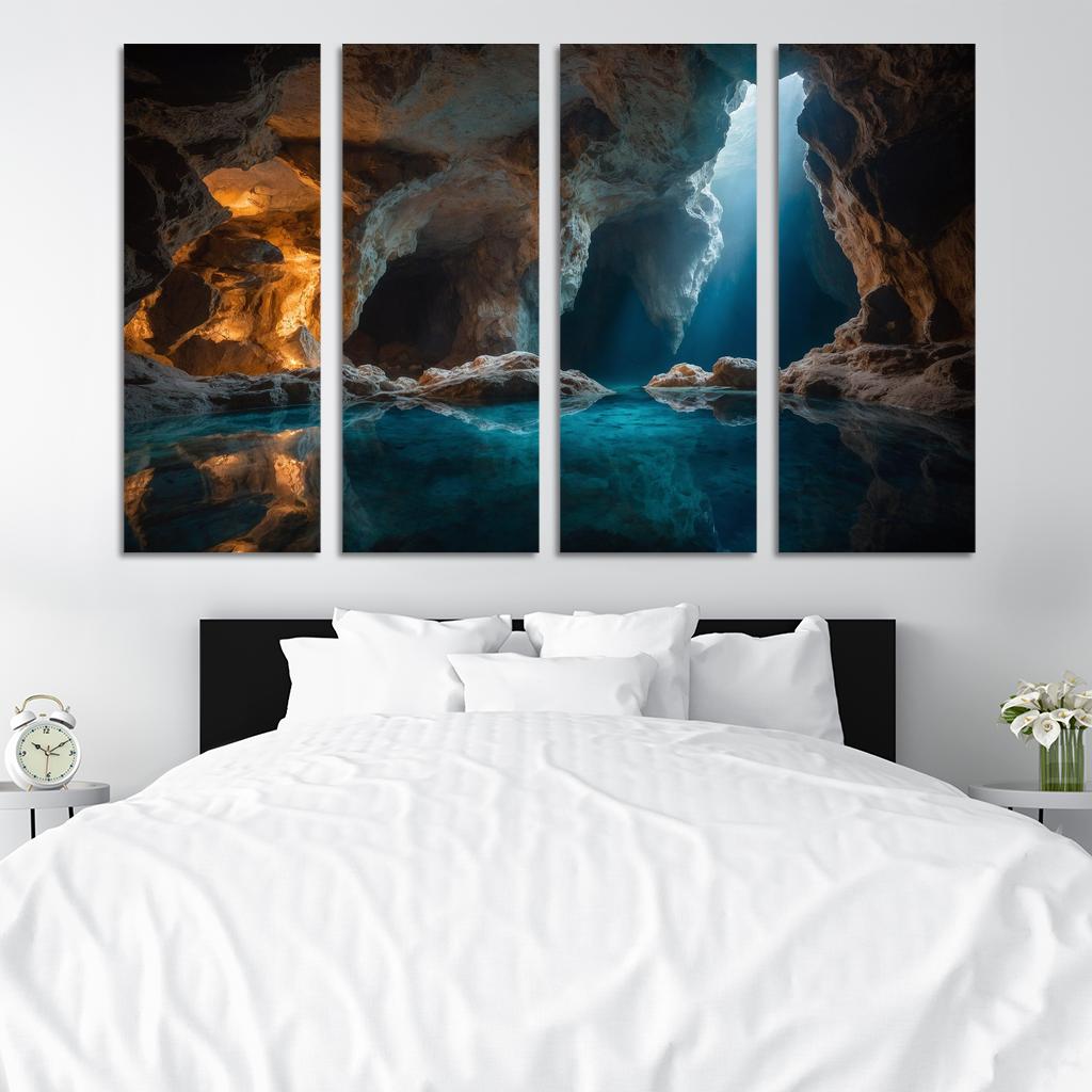 The Crystal Caves Of Misty Hollow Modern Paintings Frame