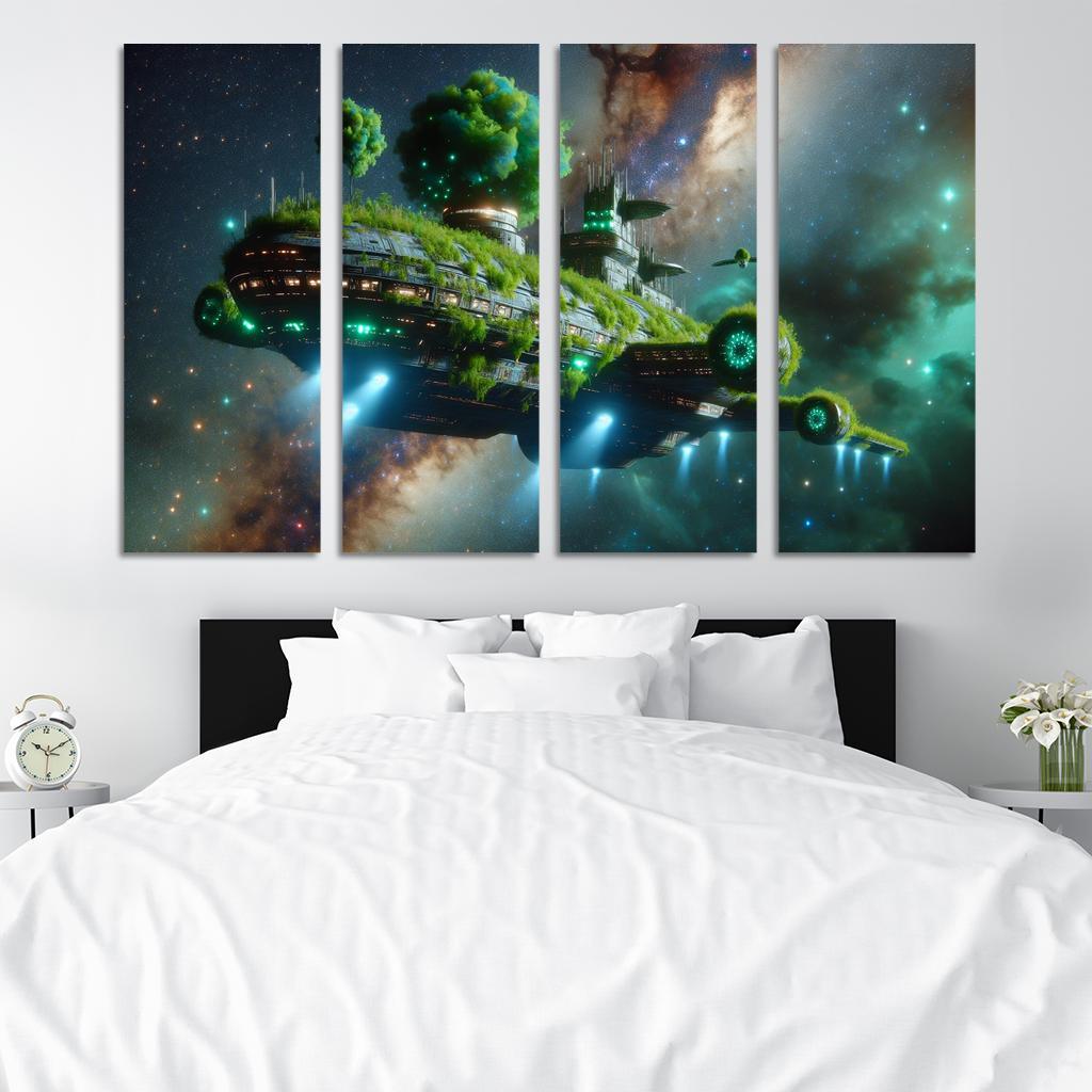 The Celestial Ark 4 Piece HD Modern Canvas Panels-Original Frame