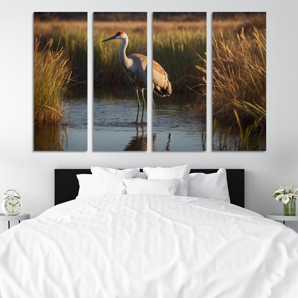 The Elegant Sandhill Crane Dancer Of The Marsh Canvas Paintings Frame