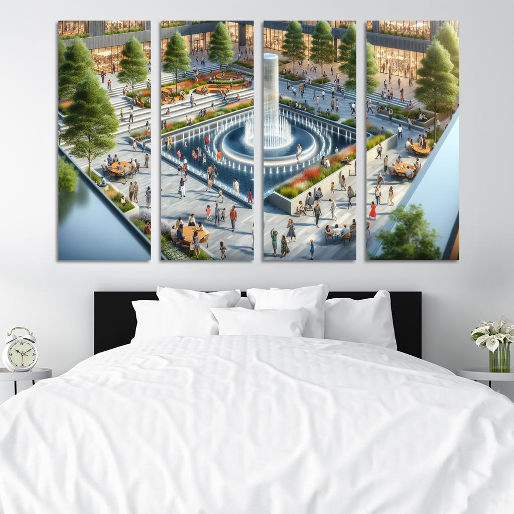 Dynamic Urban Water Features Custom Paintings Frame