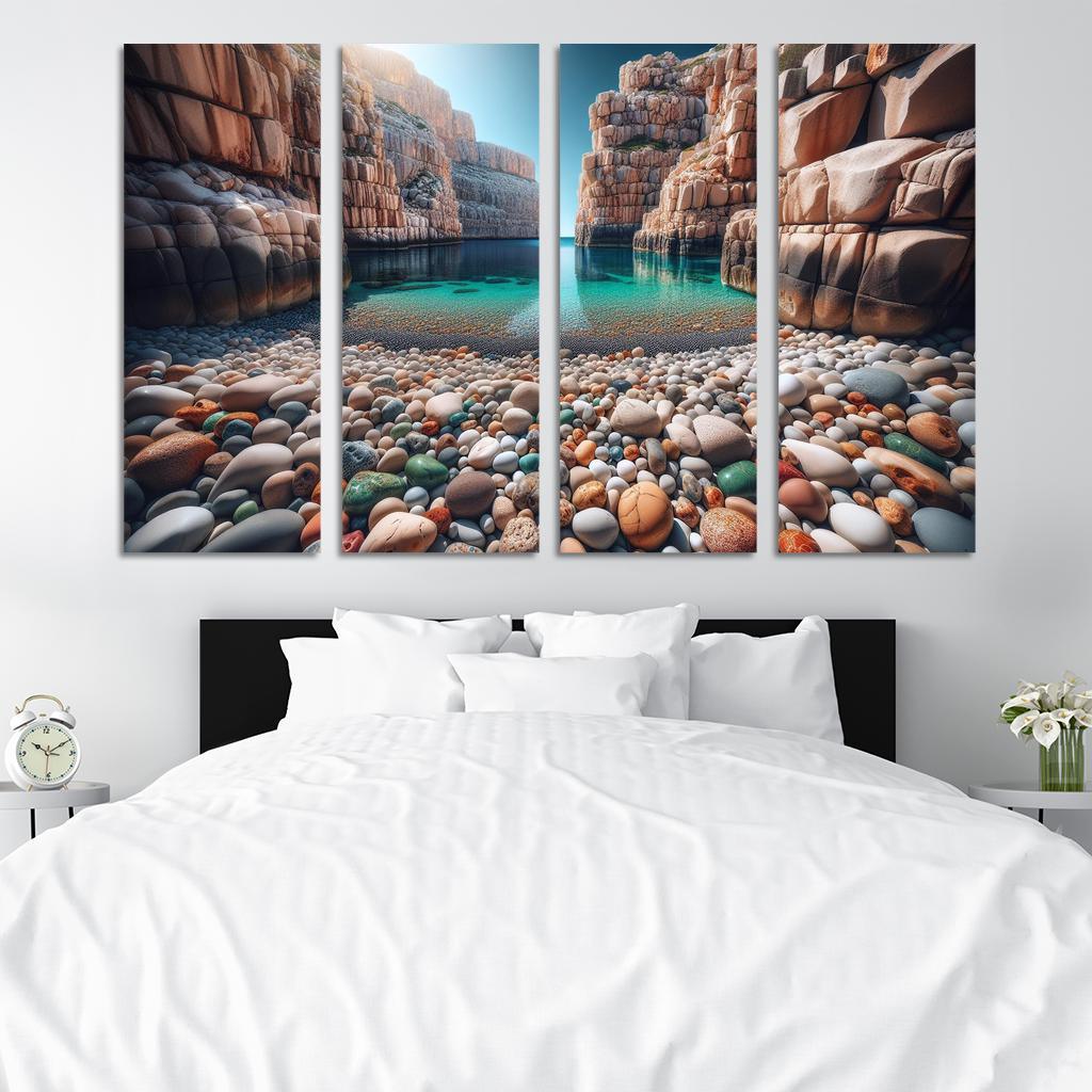 Pebble Beach Cove Unique Geological Marvel Custom Paintings Frame