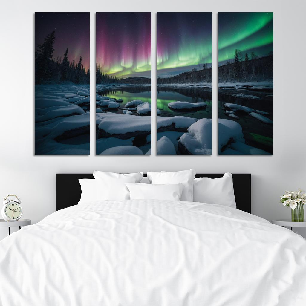 The Ethereal Dance Of Northern Lights Oil Paintings Frame
