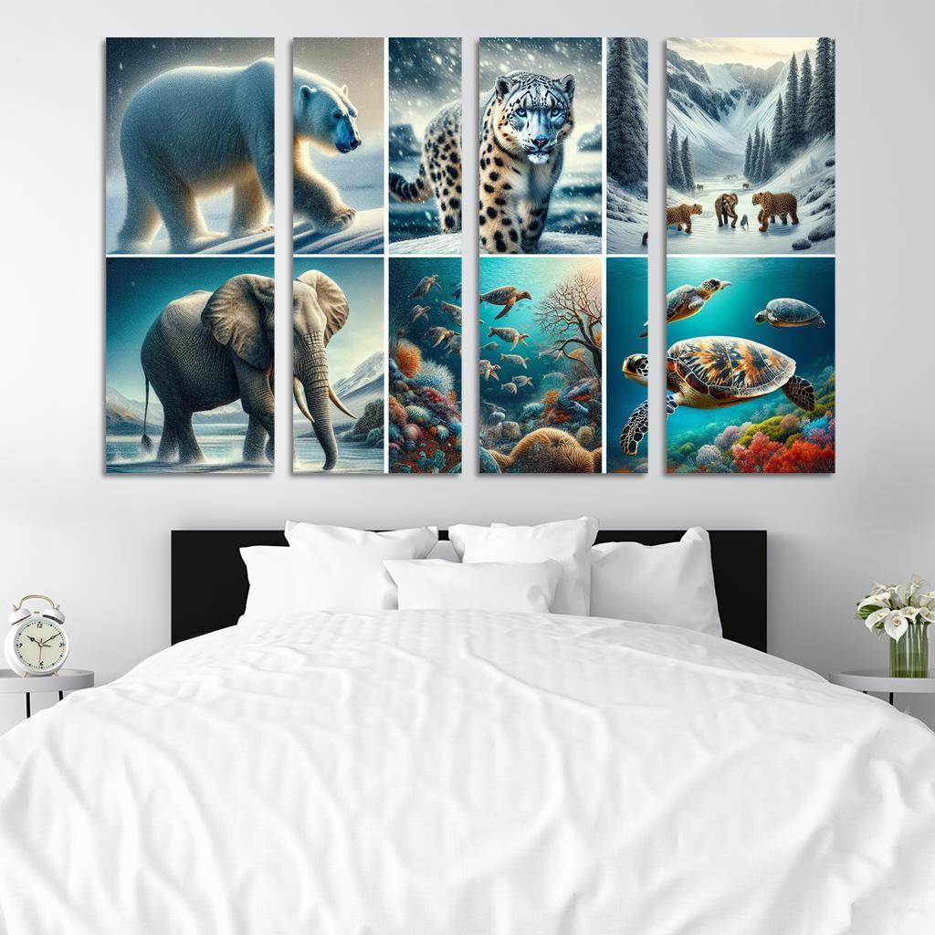 Silent Stories The Plight Of Endangered Species Multi-panel Paintings