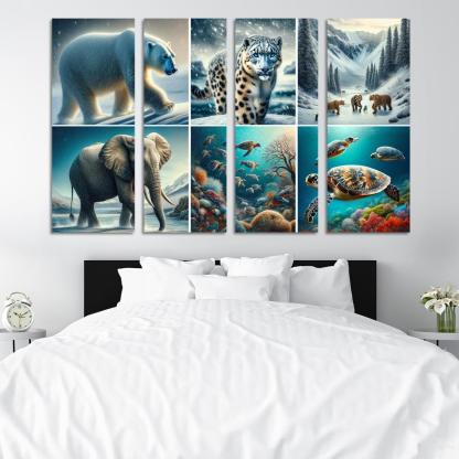Silent Stories The Plight Of Endangered Species Multi-panel Paintings