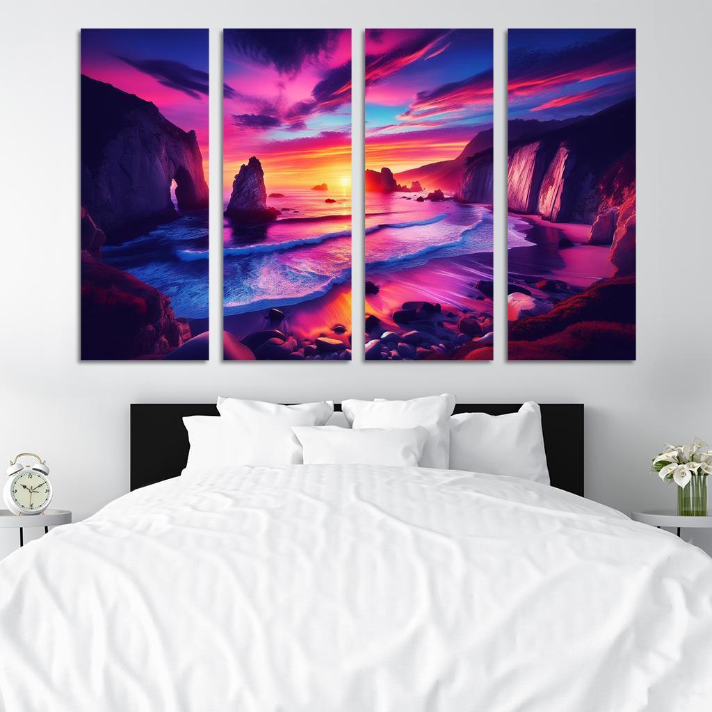 Crescent Bay Sunset Retreat Abstract Paintings Frame