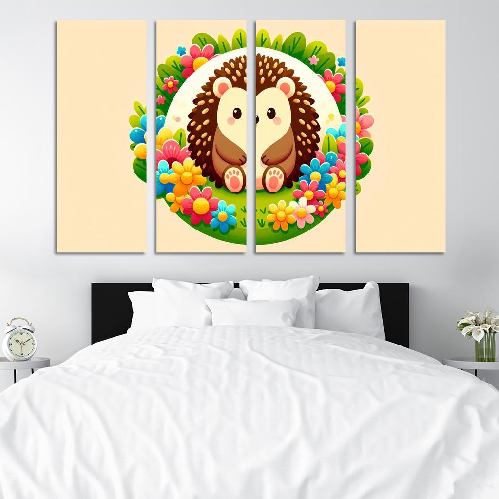 Happy Hedgehog - Cuddly Companion Framed Paintings