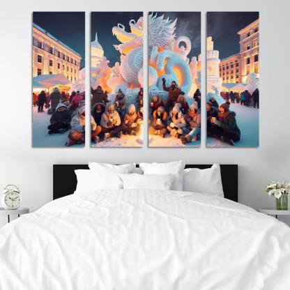 Sapporo Snow Festival Canvas Paintings Frame