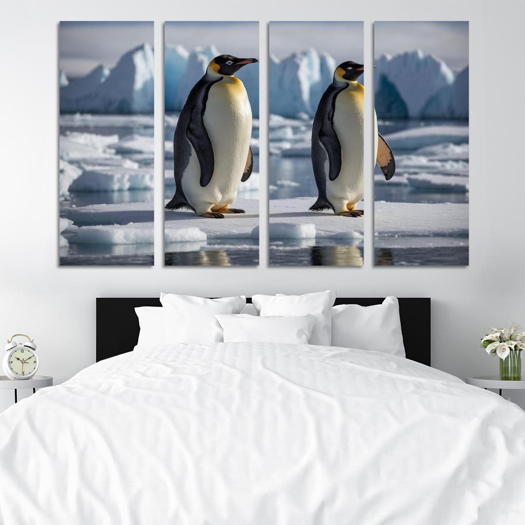 The Majestic Emperor Penguin The Antarctic Monarch Oil Paintings Frame