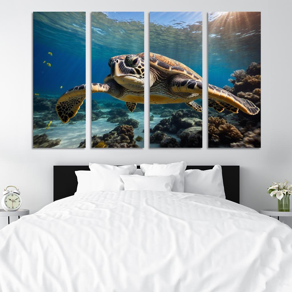 The Graceful Sea Turtle Ancient Traveler Of The Oceans Modern Paintings Frame